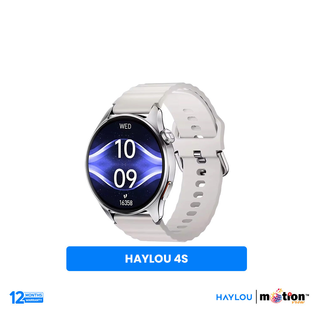 Haylou 4S 1.43" AMOLED Display With 1ATM Waterproof BT Calling Smart Watch - Silver