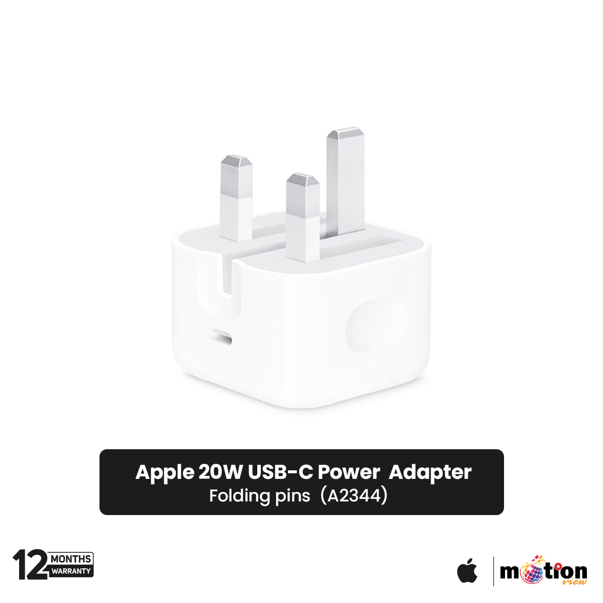 Apple 20W USB-C Power Adapter Folding pins (New Pack) - White (Model -A2344)- White - Default Title