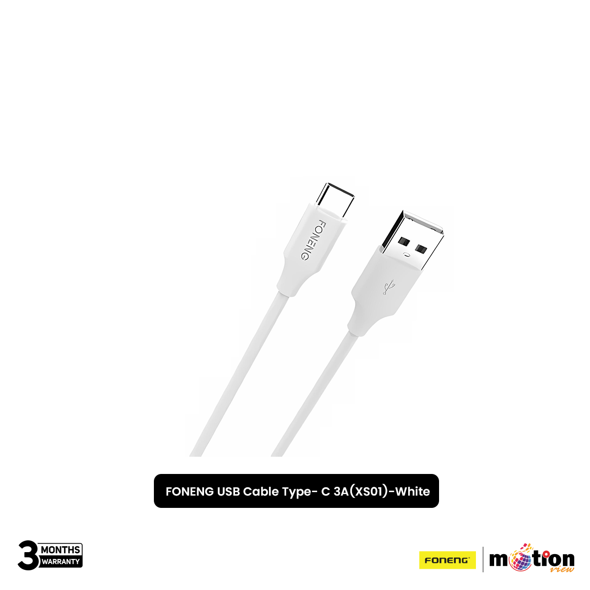 FONENG USB Cable Type- C 3A(XS01)-White - Default Title