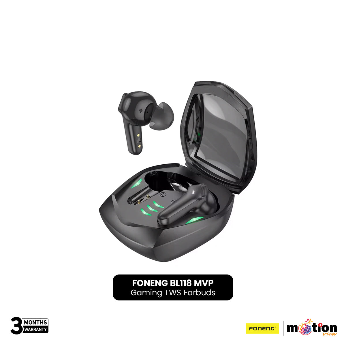 FONENG BL118 MVP Gaming TWS Earbuds with Stereo Sound Music- Black - Default Title