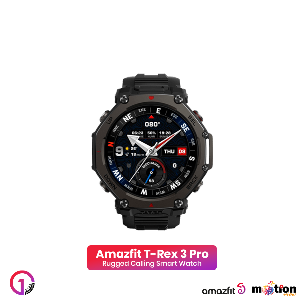Amazfit T-Rex 3 Pro 1.5" Amoled Display With 3000-nit Rugged Smartwatch - Default Title