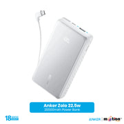 Anker Zolo 22.5w 20000mAh Power Bank - White