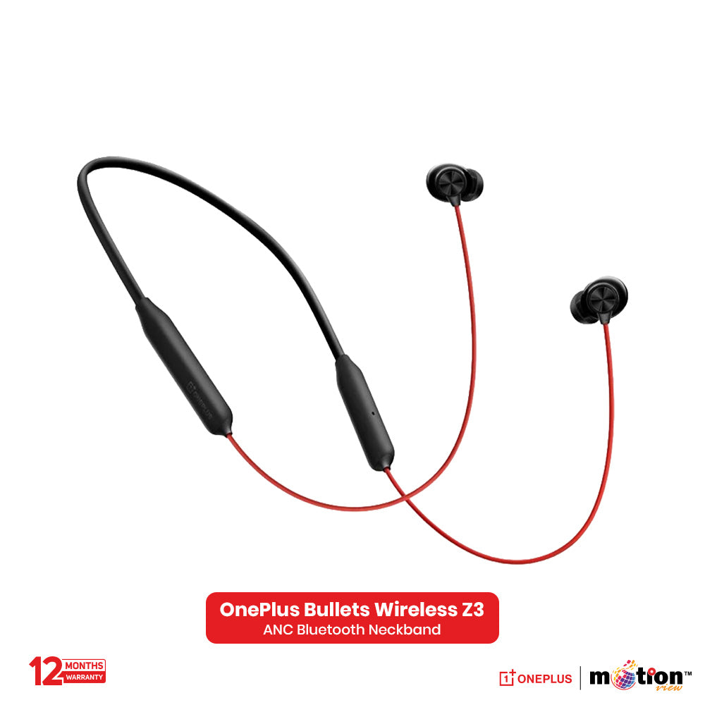 OnePlus Bullet Z3 12.4 mm Drivers With 3D Spatial Audio Wireless Neckband - Crimson Eclipse