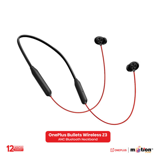 OnePlus Bullet Z3 12.4 mm Drivers With 3D Spatial Audio Wireless Neckband - Crimson Eclipse