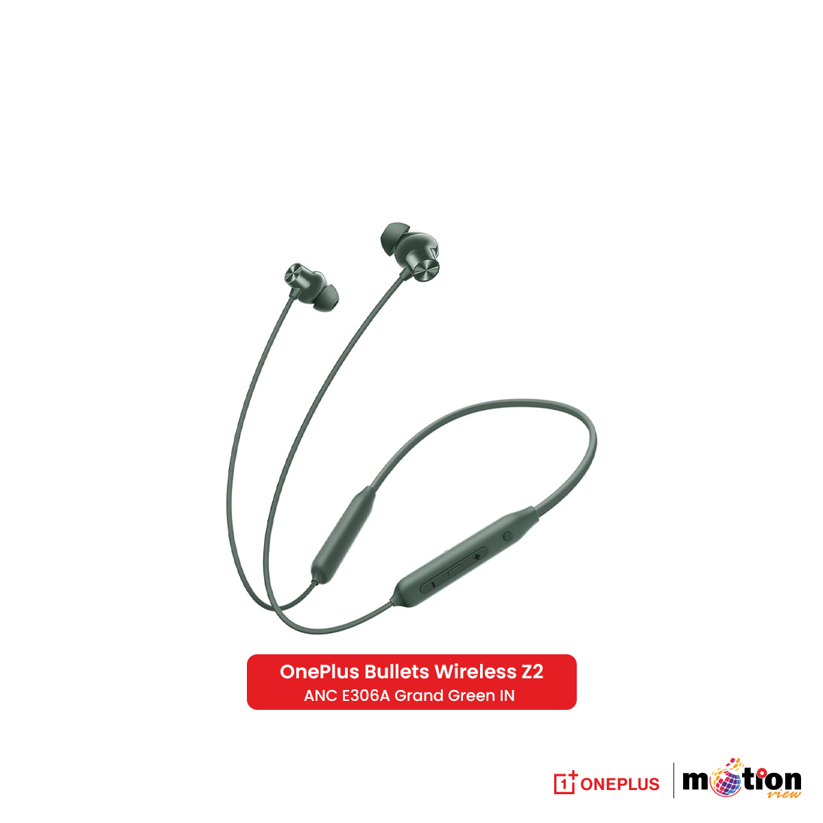 OnePlus Bullet Wireless Z2 ANC Bluetooth in Ear Earphones with 45dB Hybrid ANC Bluetooth Headset - Green