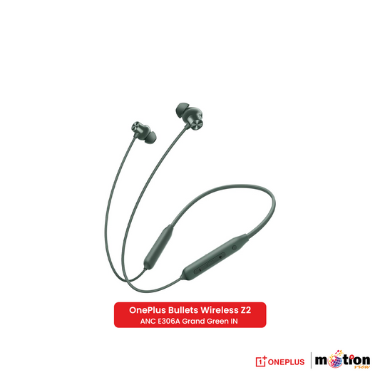 OnePlus Bullet Wireless Z2 ANC Bluetooth in Ear Earphones with 45dB Hybrid ANC Bluetooth Headset - Green