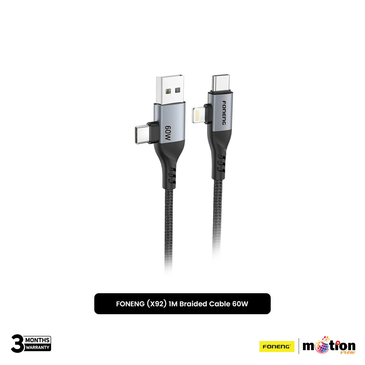 FONENG (X92) 60W Braided Fast Charging 4-in-1 Cable - Default Title