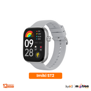IMIKI ST2 BT Calling Smartwatch with 100+ Watch Faces - Silver