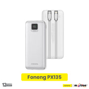 FONENG (PX135) 10000mah 22.5w Fast Charging Power Bank with Built-In 2 Cables- Dark Gray - Default Title