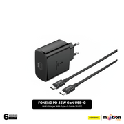 FONENG PD 45W GaN USB-C Wall Charger With Type-C Cable (EU62) - Default Title