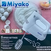 Miyako HM-6679 Egg Beater & Hand Mixer with Dough Hooks 5 Speed Setting