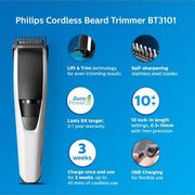 Philips Beard Trimmer BT3101/15 (Series 3000)