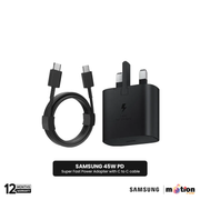 Samsung 45W PD Super Fast Power Adapter with C to C cable EU (New Pack) - Black (Model EP-T4511) - Default Title