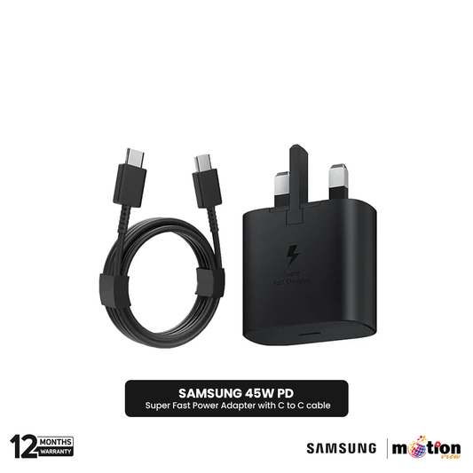 Samsung 45W PD Super Fast Power Adapter with C to C cable EU (New Pack) - Black (Model EP-T4511) - Default Title