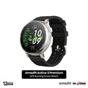 Amazfit Active 3(Round) 1.32inch AMOLED & 4GB Storage With 5 ATM Heart Rate Smartwatch (Premium) - Apex Silver
