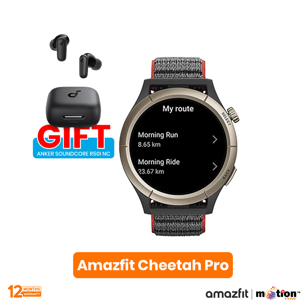 Amazfit cheetah Pro 1 45" AMOLED Corning Gorilla Glass 3 Dual Band 5ATM Sports Design (Round)- Run Track Black - Default Titl