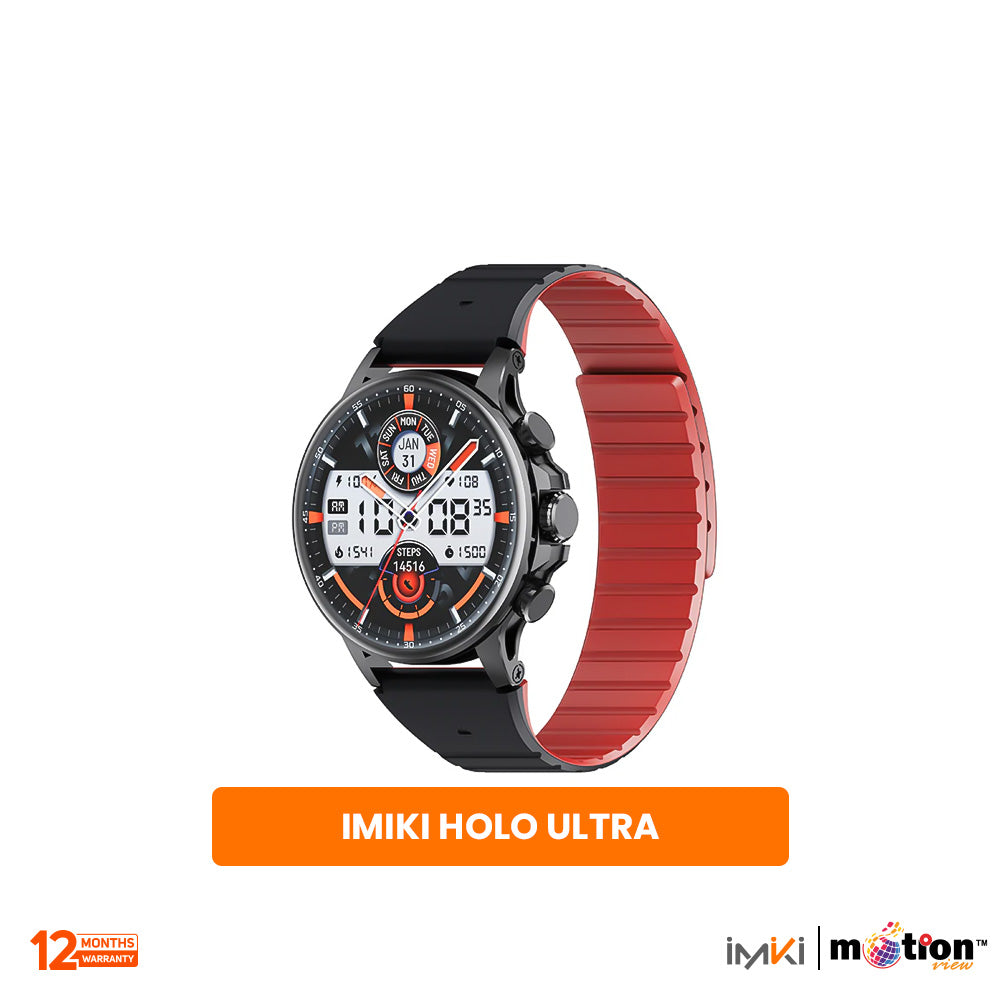 IMIKI HOLO Ultra 1.6" AMOLED With 100+ Sports Modes Smart Watch with Magnetic Strap - Black