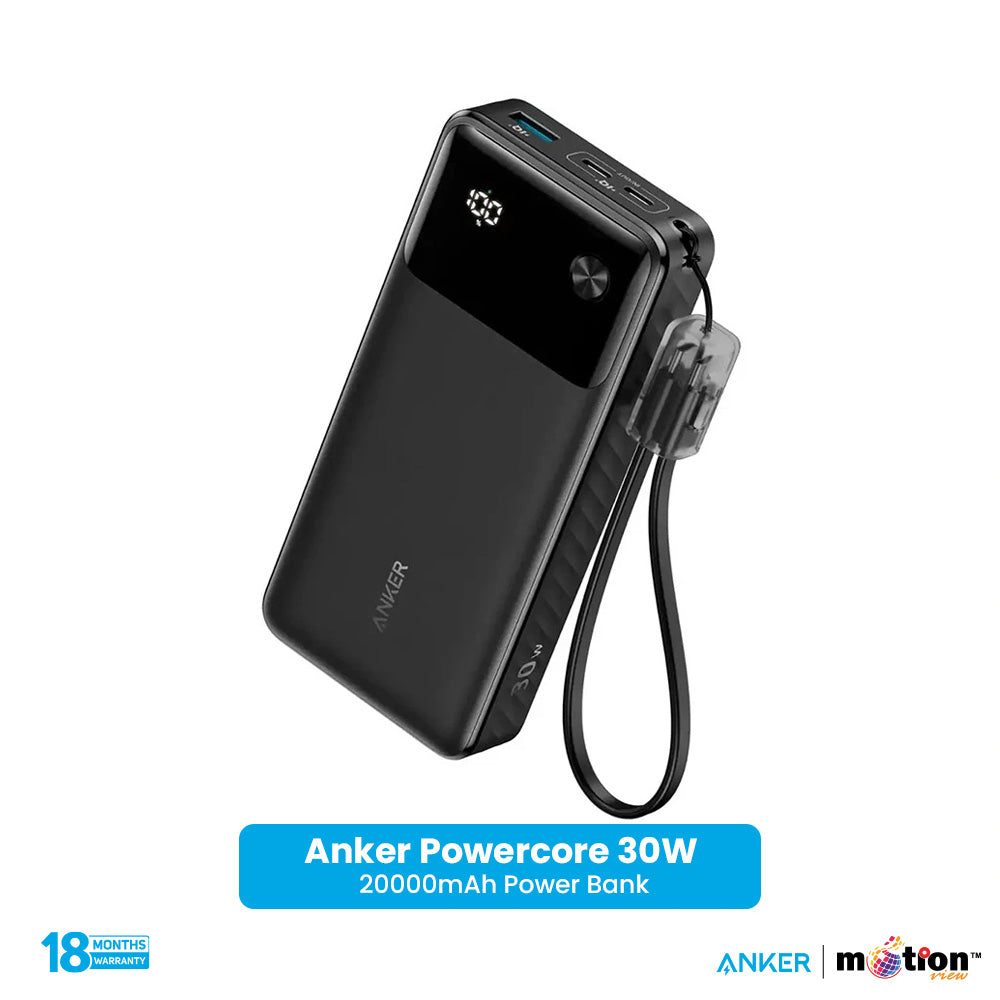Anker Powercore 30W 20000mAh Portable Power Bank With USB C Cable - Default Title
