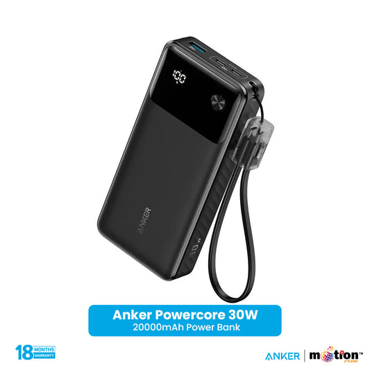Anker Powercore 30W 20000mAh Portable Power Bank With USB C Cable - Default Title