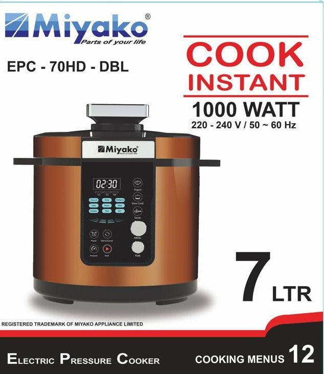 Miyako 7.0 Liter Electric Pressure Cooker Ð EPC-70HD