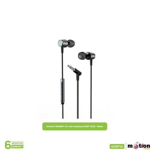 Oraimo TRUMPET 3 In-Ear Earphone (OEP-E40) - Black - Default Title