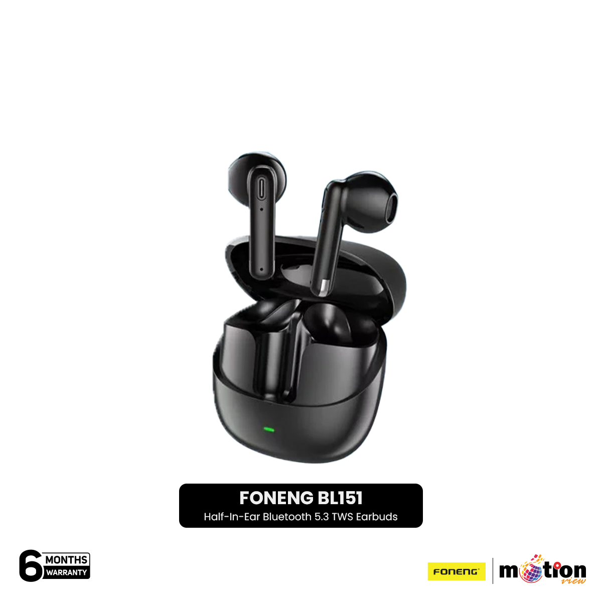 FONENG BL151 Half-In-Ear Bluetooth 5.3 TWS Earbuds - Default Title