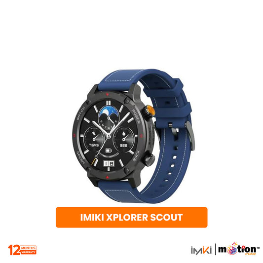 IMIKI XPLORER SCOUT 1.43" AMOLED Display With 3ATM Waterproof Smart Watch - Black