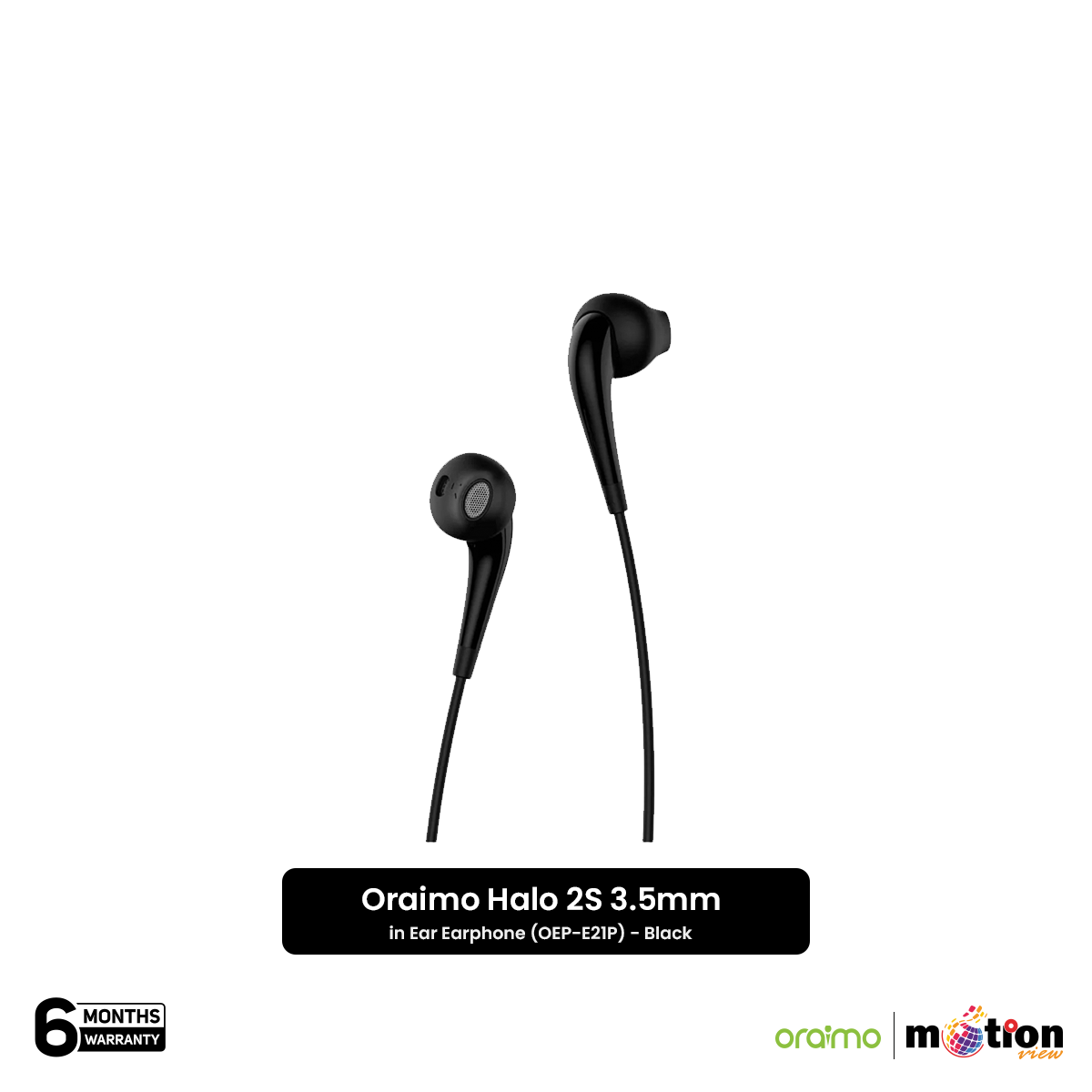 Oraimo Halo 2S 3.5mm in Ear Earphone (OEP-E21P) - Black