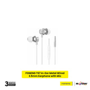 FONENG T67 In-Ear Metal Wired 3.5mm Earphone with Mic - White