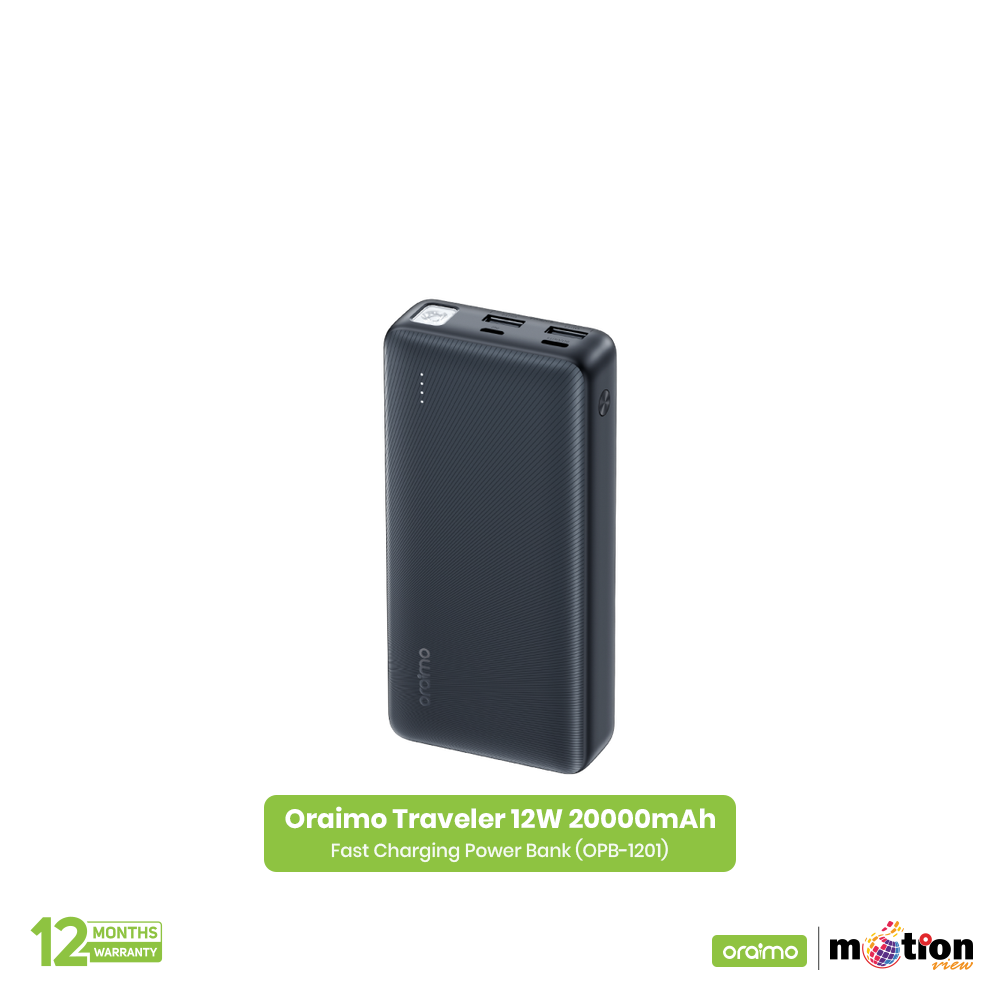 Oraimo Traveler 12W 20000mAh Fast Charging Power Bank (OPB-1201) - Default Title