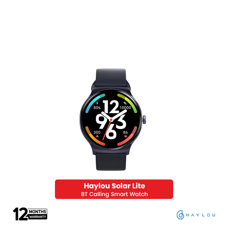 Haylou Solar Lite 1.38" TFT Display With BT Calling SmartWatch- Black - Default Title