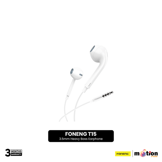 FONENG T15 Half-In-Ear 3.5mm Heavy Bass Earphone - Default Title