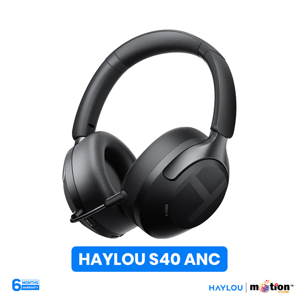 Haylou S40 52dB ANC Hi-Res Audio & LDAC Wired & Wireless Modes Overhead Headphones- Black - Black