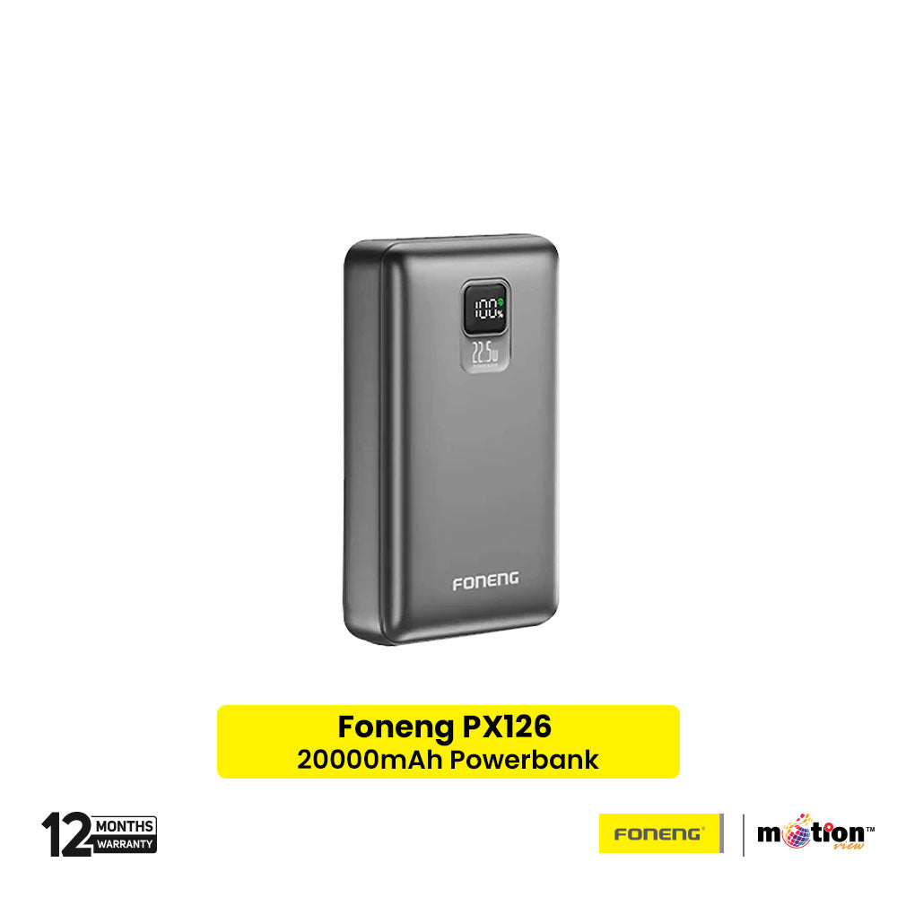 Foneng (PX126) 20000mah 22.5w Fast Charging Portable Power Bank - Grey