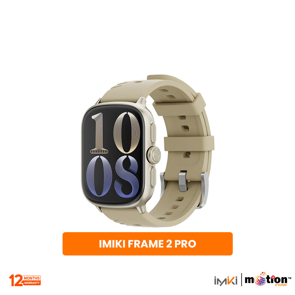 IMIKI FRAME 2 Pro 2.01" AMOLED With 5ATM Waterproof Smart Watch - Titanium+ Beige
