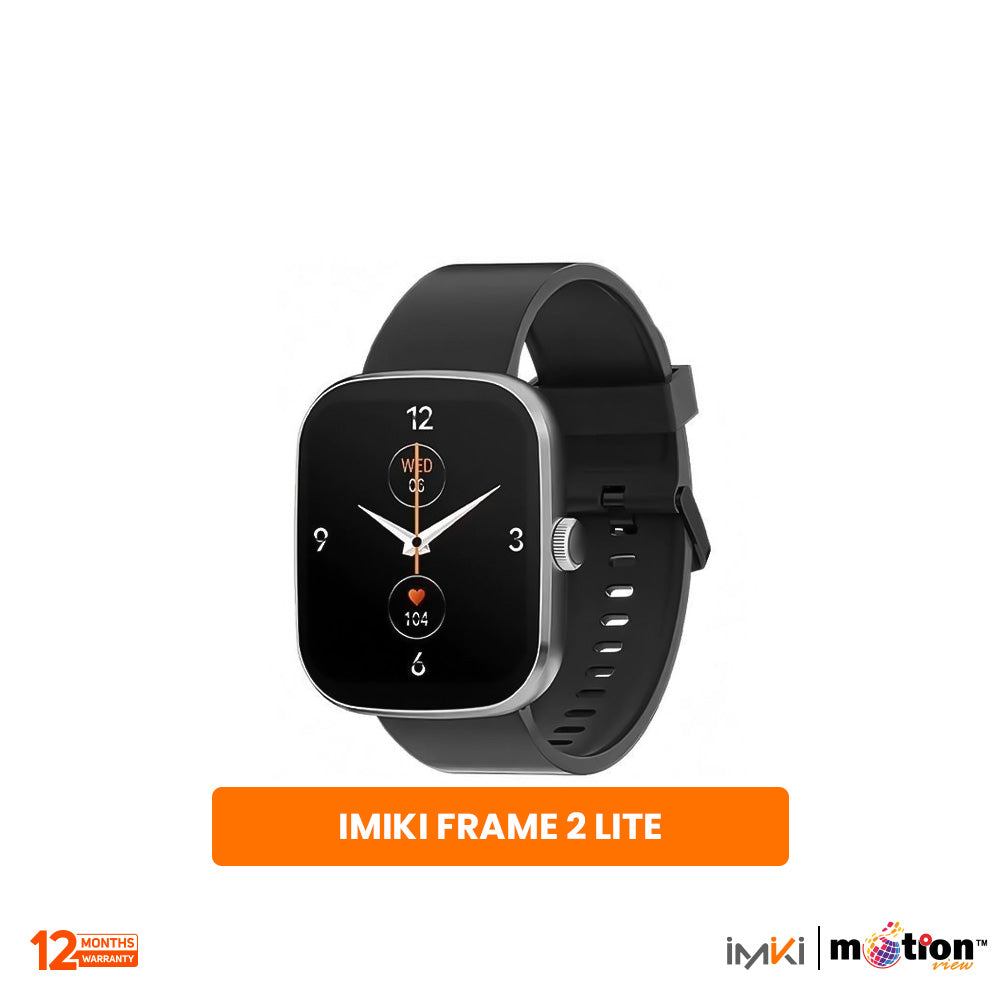 IMIKI Frame 2 Lite 2.5D ultra-thin Screen BT Calling Smart Watch - Black