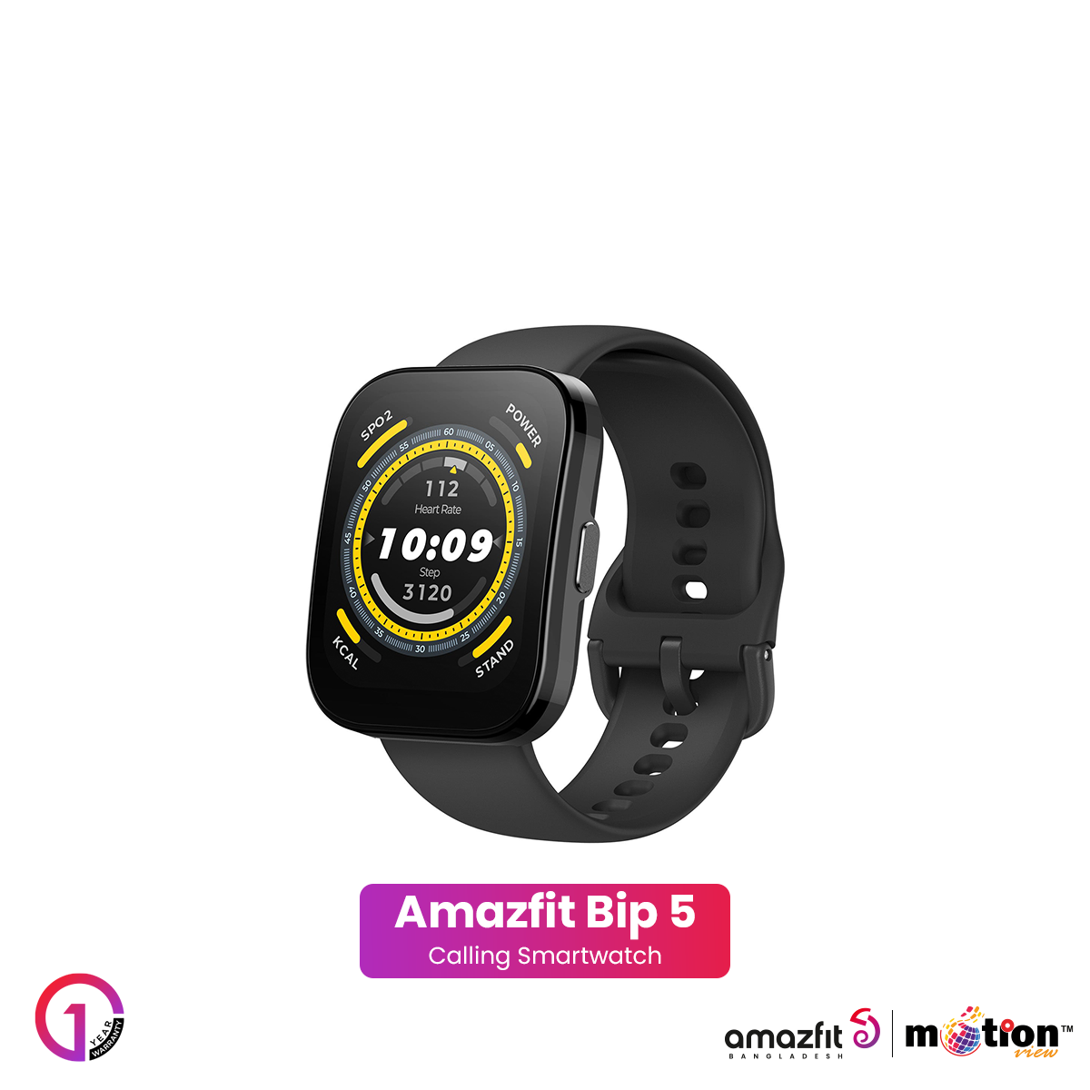 Amazfit Bip 5 1.91" TFT Display with IP68 Water-resistance Smart Watch - Black