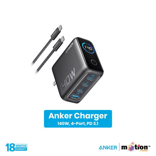 Anker Charger (140W, 4-Port, PD 3.1) with USB-C Cable - Default Title