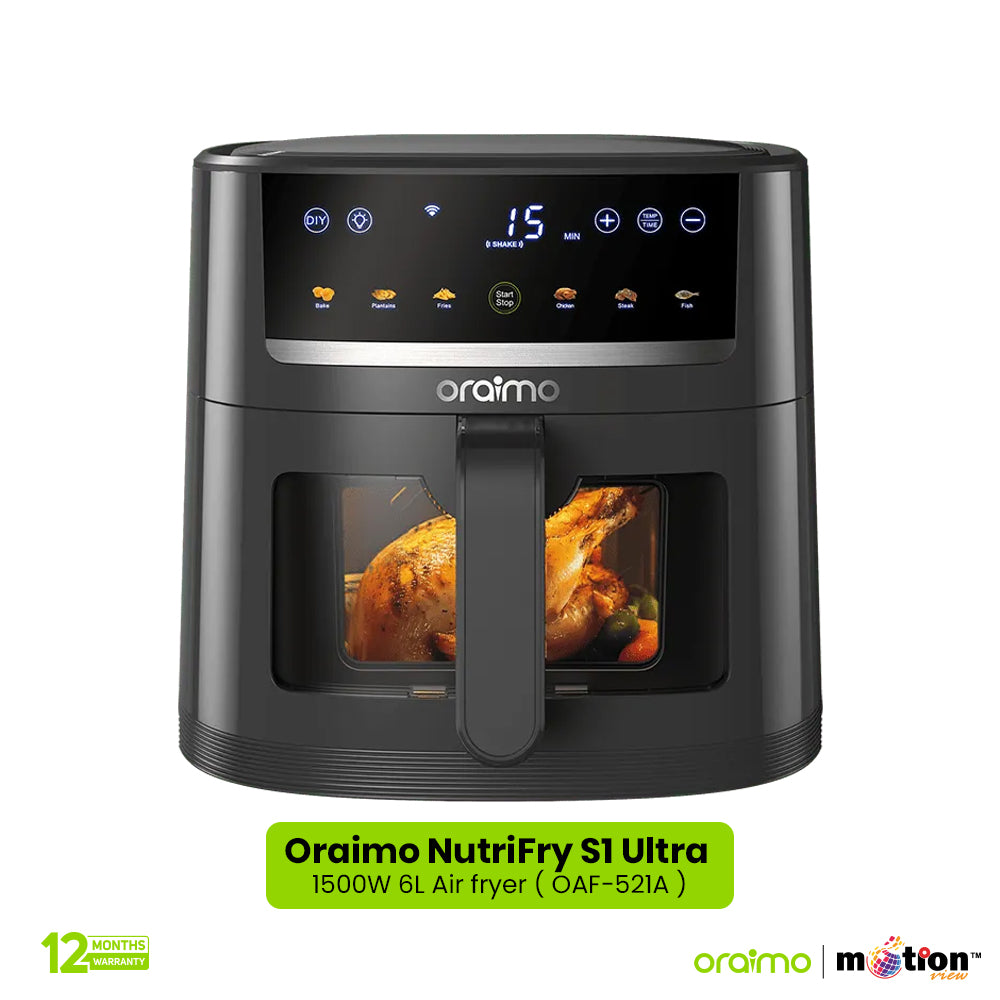 Oraimo NutriFry S1 Ultra 1500W 6L Air fryer ( OAF-521A )- GRAPHITBLACK - Default Title