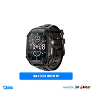 Haylou IRON N1 2.13" AMOLED DisplayWith 5ATM Waterproofrugged Smart Watch - Black