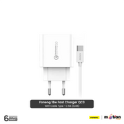FONENG 18W Fast Charger QC3 with Cable Type - C - White (EU46) - Default Title