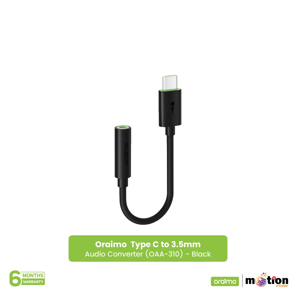Oraimo Type C to 3.5mm Audio Converter (OAA-310) - Black - Default Title