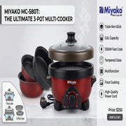 Miyako Curry Cooker MC-580T 5 Liter (3 Pot Multi Cooker)